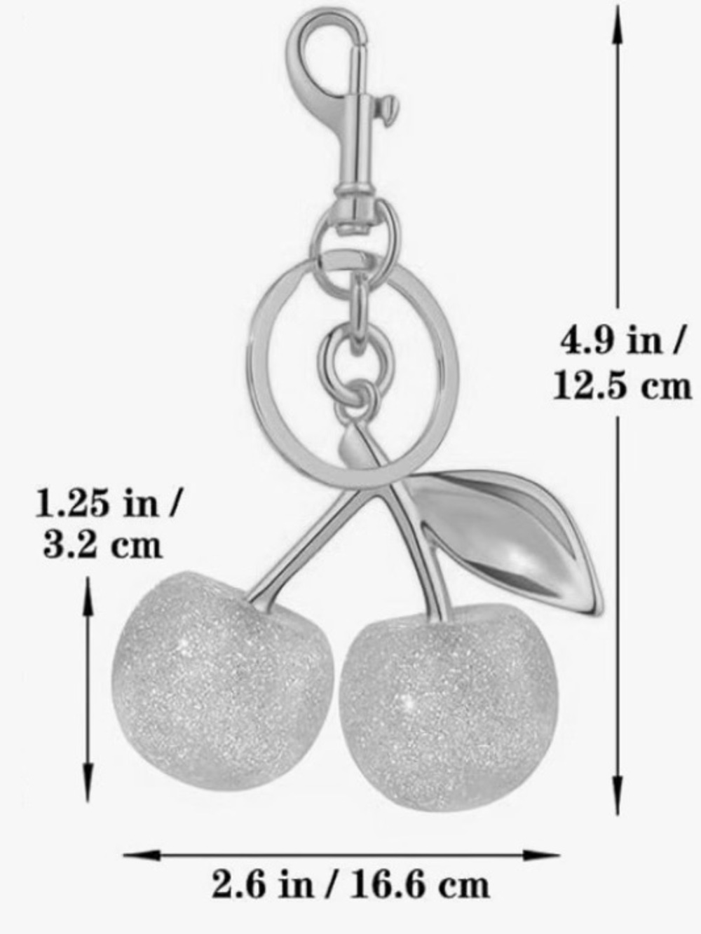 Cherry Charms Keychains - Assorted Colors Gild Hardware - Picture 2 of 2